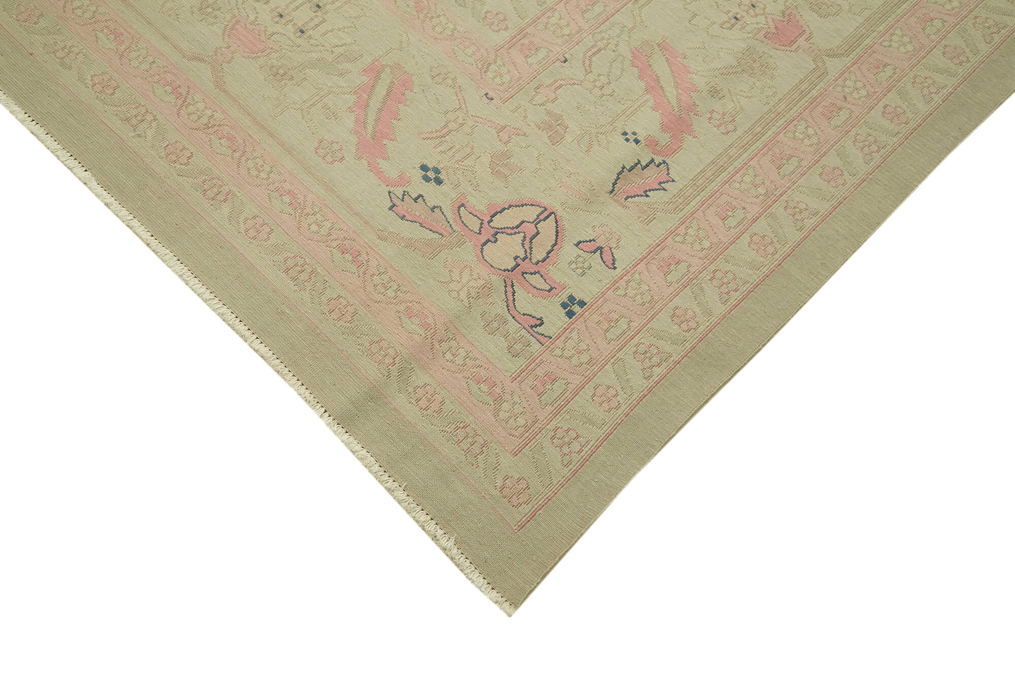 Sumak Bej Klasik Yün Pamuk El Dokuma Halısı 348x532 Agacan