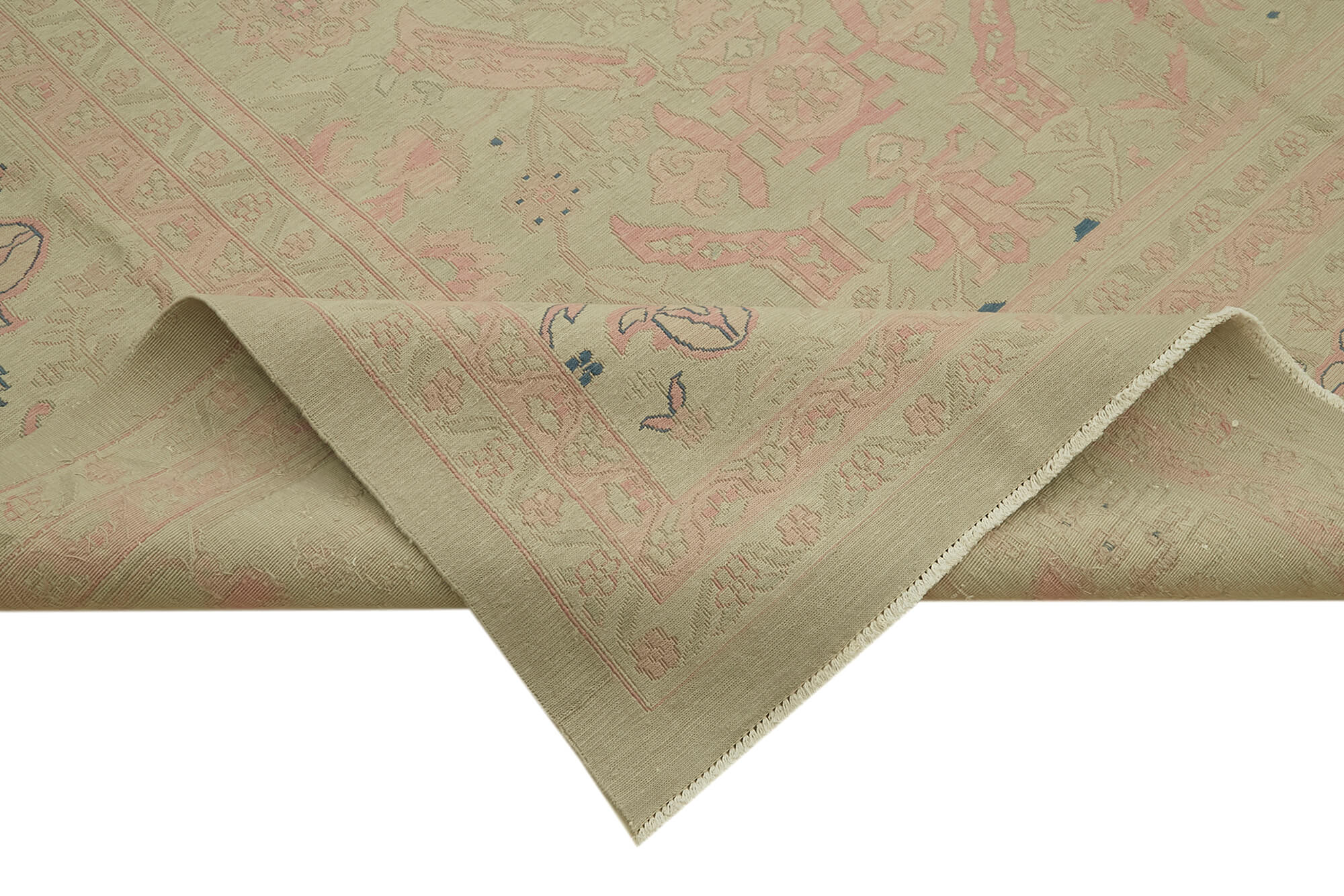 Sumak Bej Klasik Yün Pamuk El Dokuma Halısı 348x532 Agacan