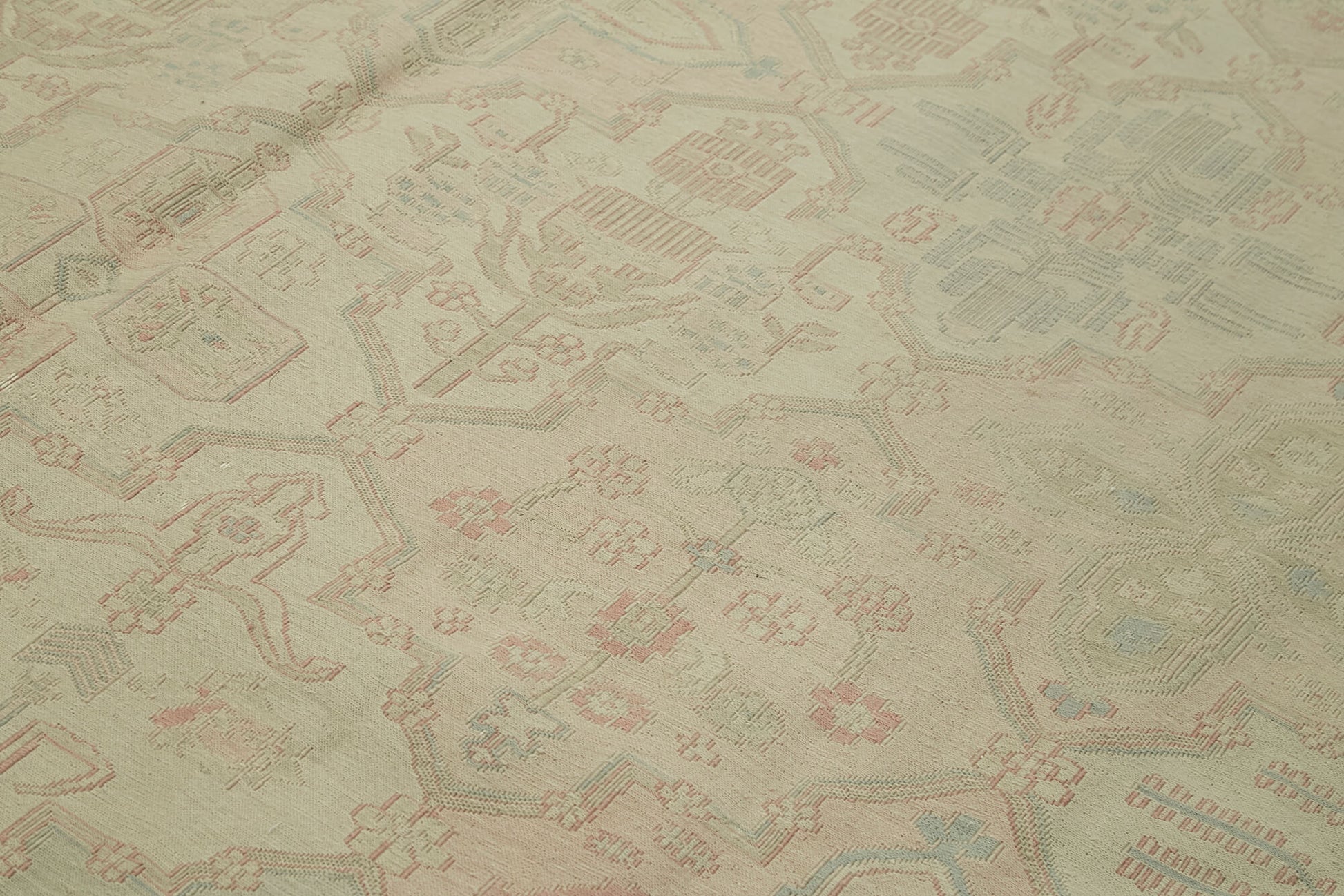 Sumak Bej Klasik Yün Pamuk El Dokuma Halısı 287x411 Agacan