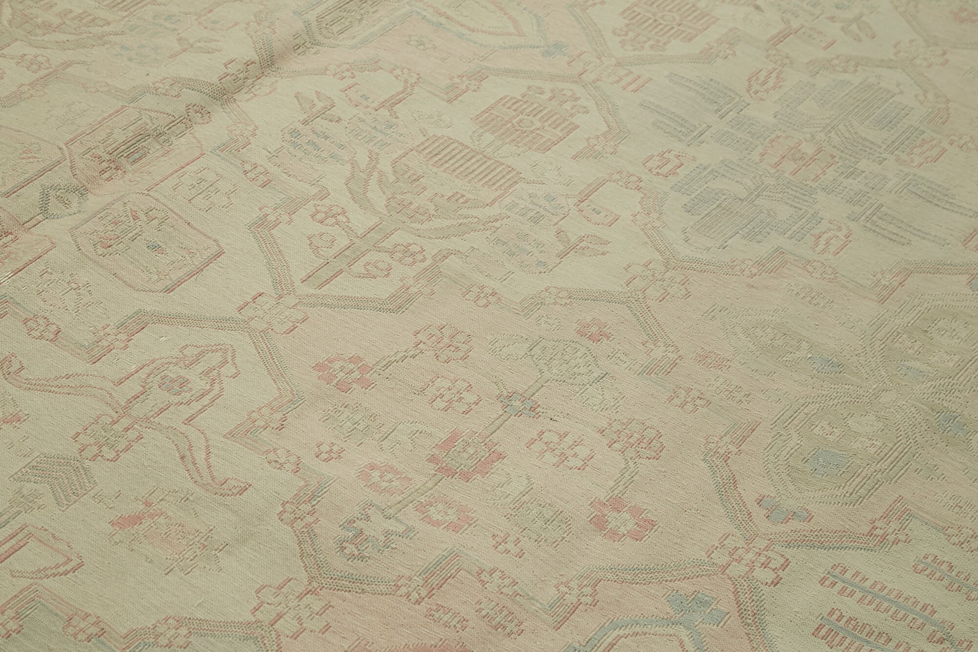 Sumak Bej Klasik Yün Pamuk El Dokuma Halısı 287x411 Agacan