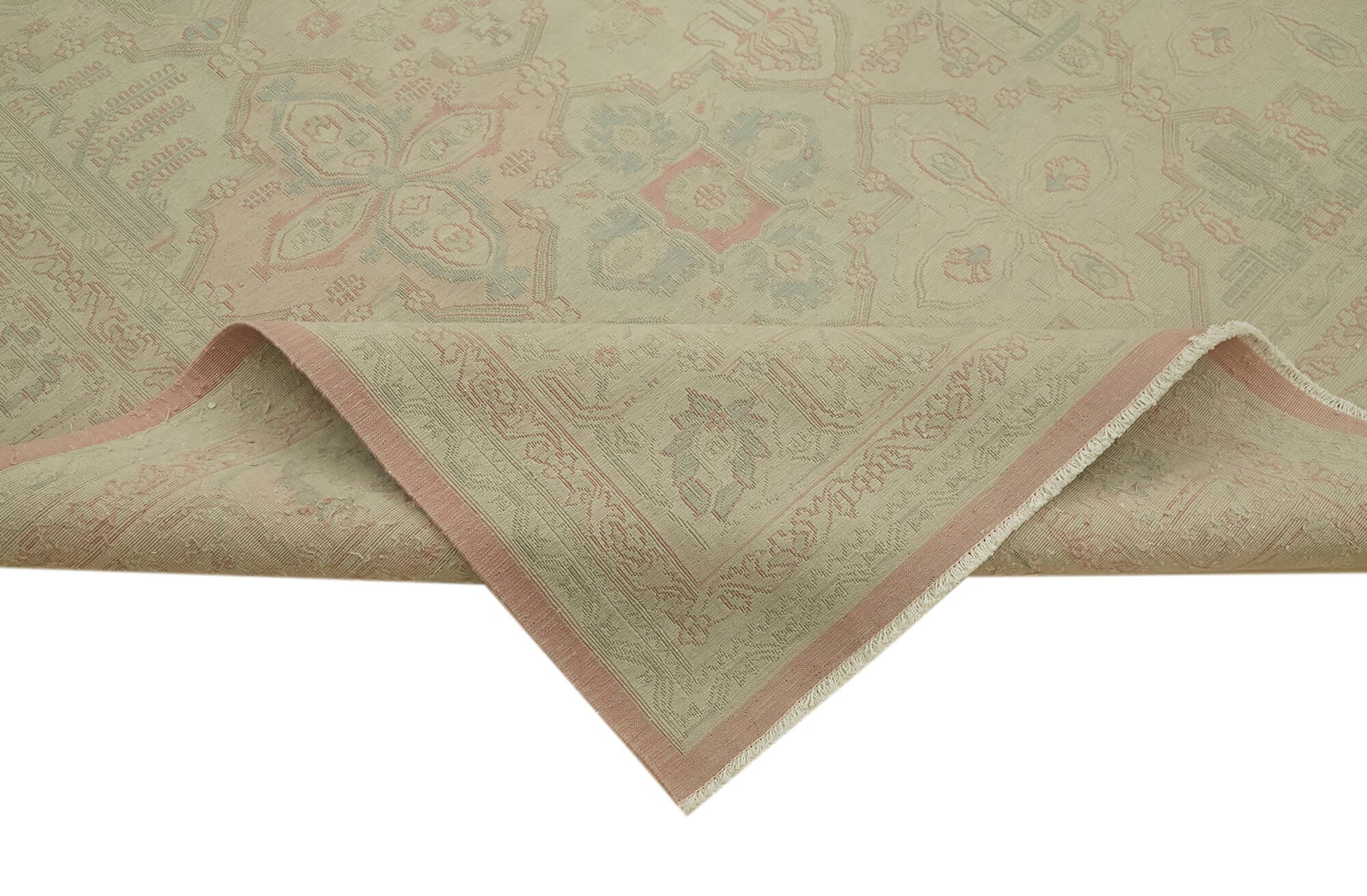 Sumak Bej Klasik Yün Pamuk El Dokuma Halısı 287x411 Agacan