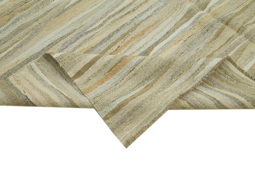 Kendir Bej Geometrik Hemp El Dokuma Halısı 246x360 Agacan