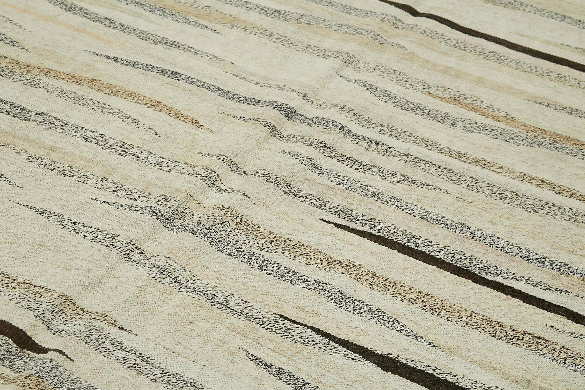 Kendir Bej Geometrik Hemp El Dokuma Halısı 246x362 Agacan