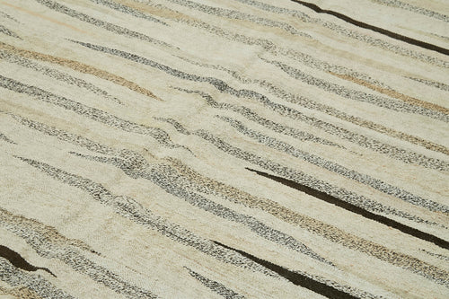 Kendir Bej Geometrik Hemp El Dokuma Halısı 246x362 Agacan