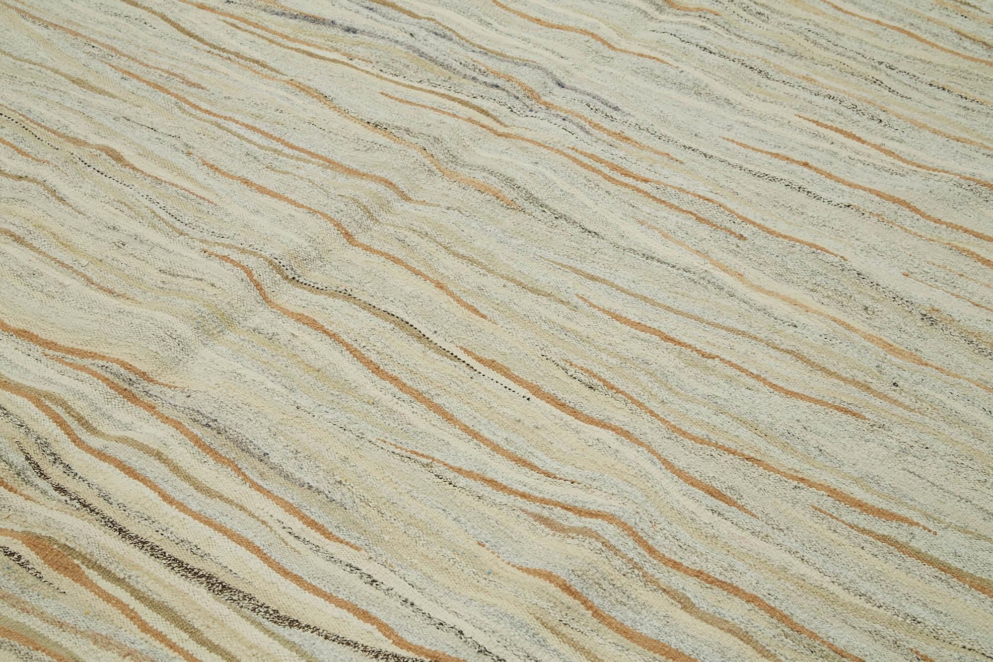 Kendir Bej Geometrik Hemp El Dokuma Halısı 248x350 Agacan