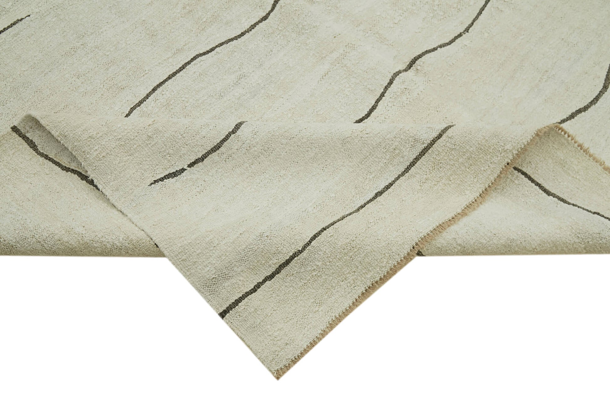 Kendir Bej Geometrik Hemp El Dokuma Halısı 283x414 Agacan