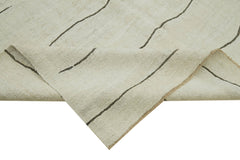 Kendir Bej Geometrik Hemp El Dokuma Halısı 283x414 Agacan