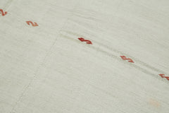 Kendir Beyaz Geometrik Hemp El Dokuma Halısı 185x468 Agacan