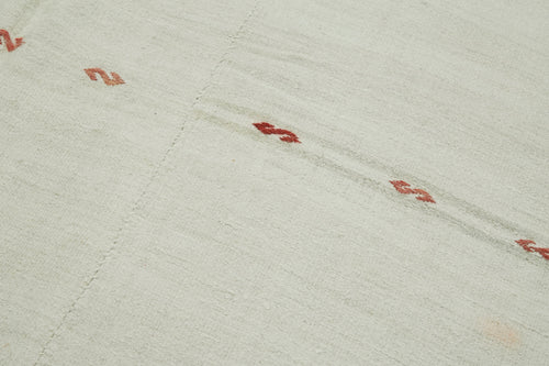 Kendir Beyaz Geometrik Hemp El Dokuma Halısı 185x468 Agacan