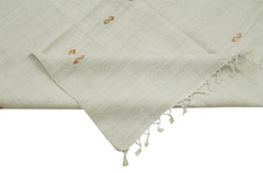 Kendir Beyaz Geometrik Hemp El Dokuma Halısı 185x468 Agacan