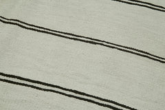 Kendir Beyaz Geometrik Hemp El Dokuma Halısı 166x372 Agacan