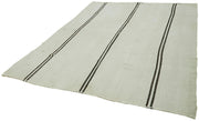 Kendir Beyaz Geometrik Hemp El Dokuma Halısı 210x265 Agacan