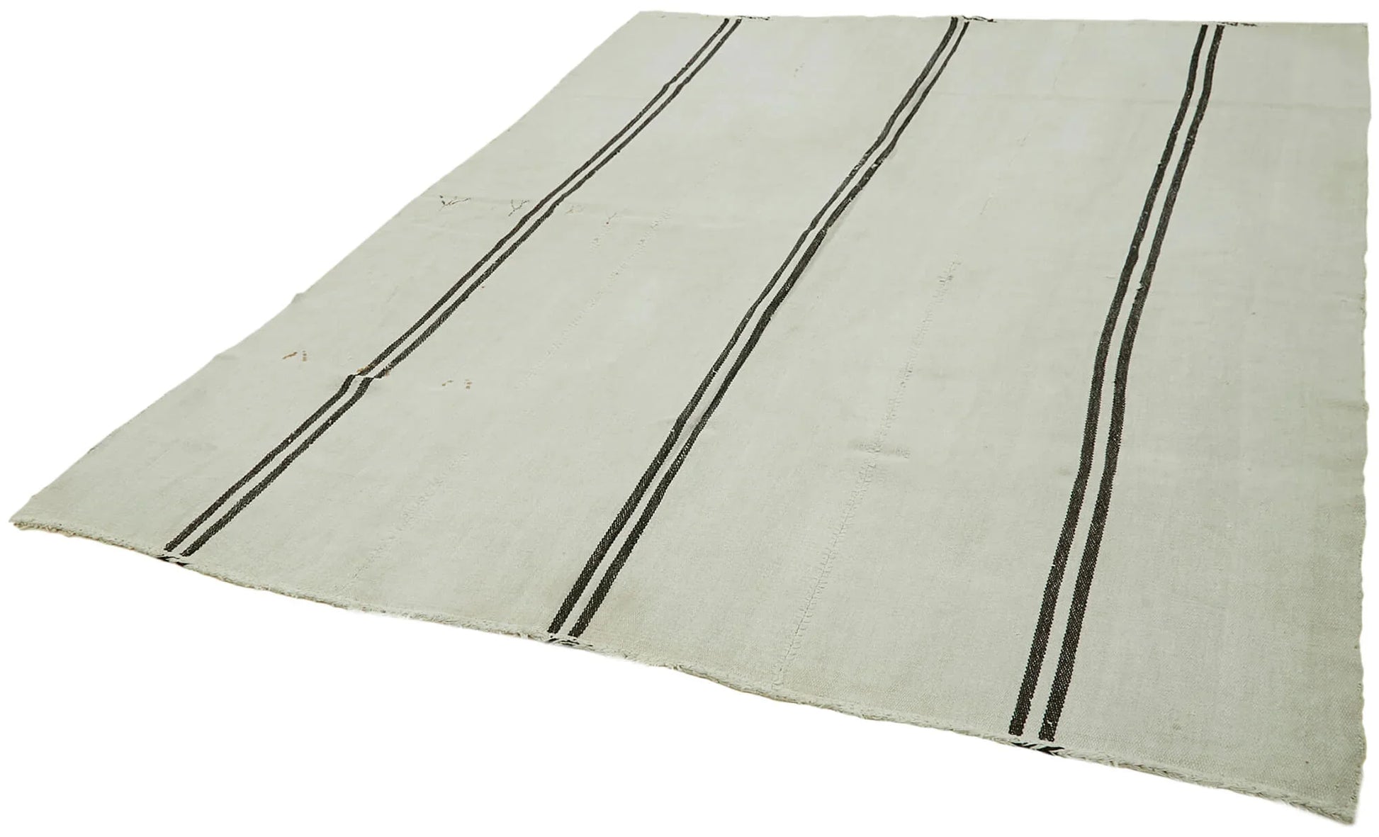 Kendir Beyaz Geometrik Hemp El Dokuma Halısı 210x265 Agacan