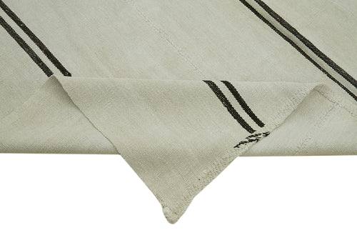 Kendir Beyaz Geometrik Hemp El Dokuma Halısı 210x265 Agacan