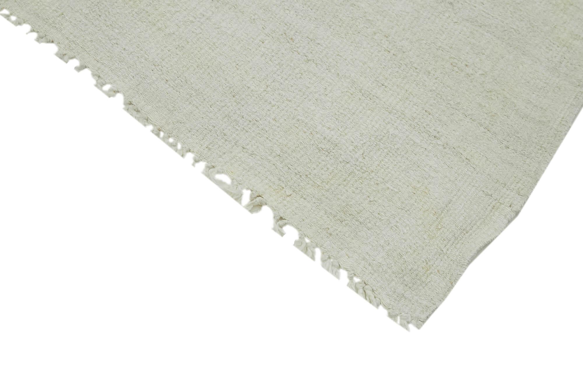 Kendir Beyaz Geometrik Hemp El Dokuma Halısı 175x373 Agacan