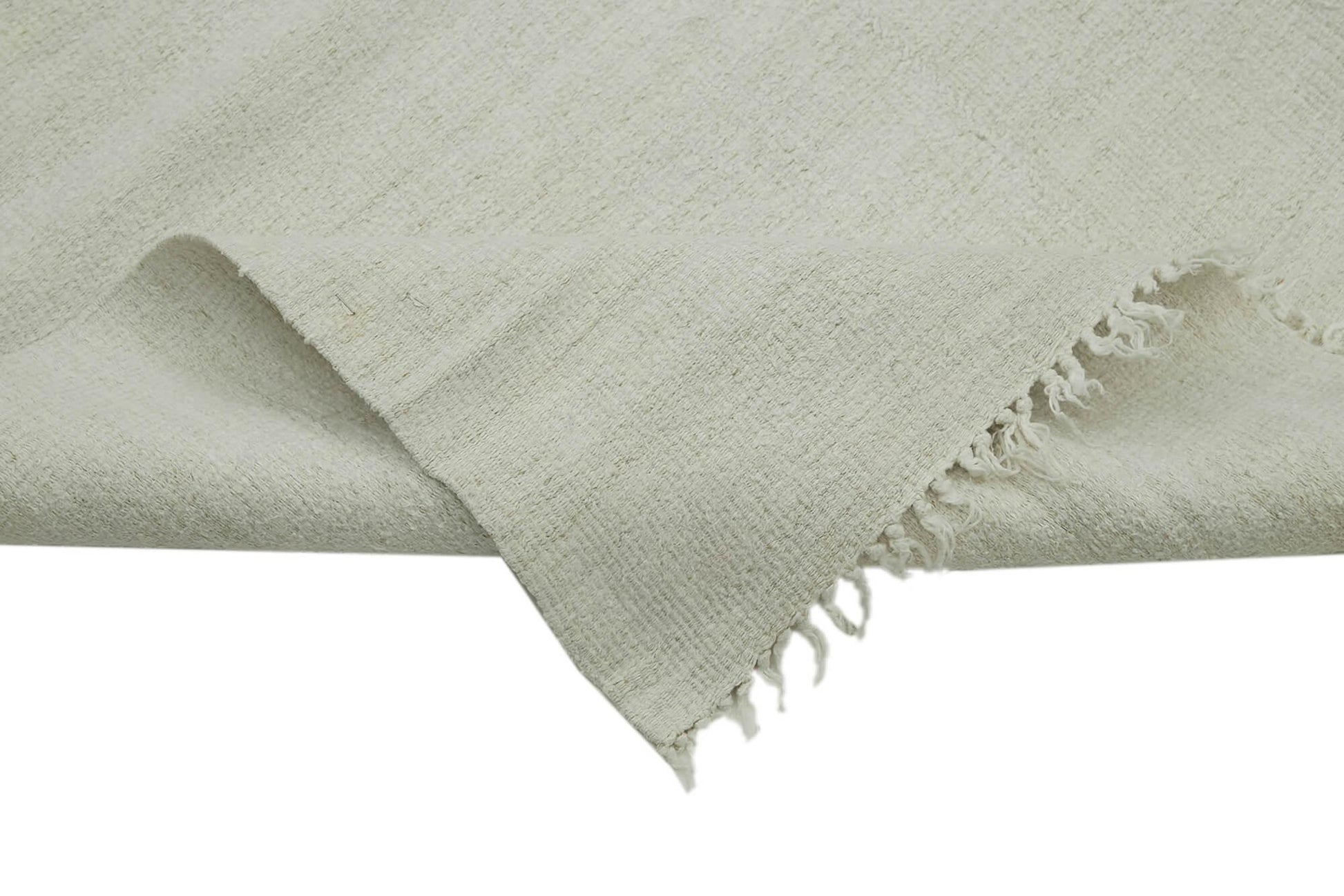 Kendir Beyaz Geometrik Hemp El Dokuma Halısı 175x373 Agacan