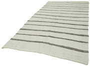 Kendir Beyaz Geometrik Hemp El Dokuma Halısı 177x350 Agacan