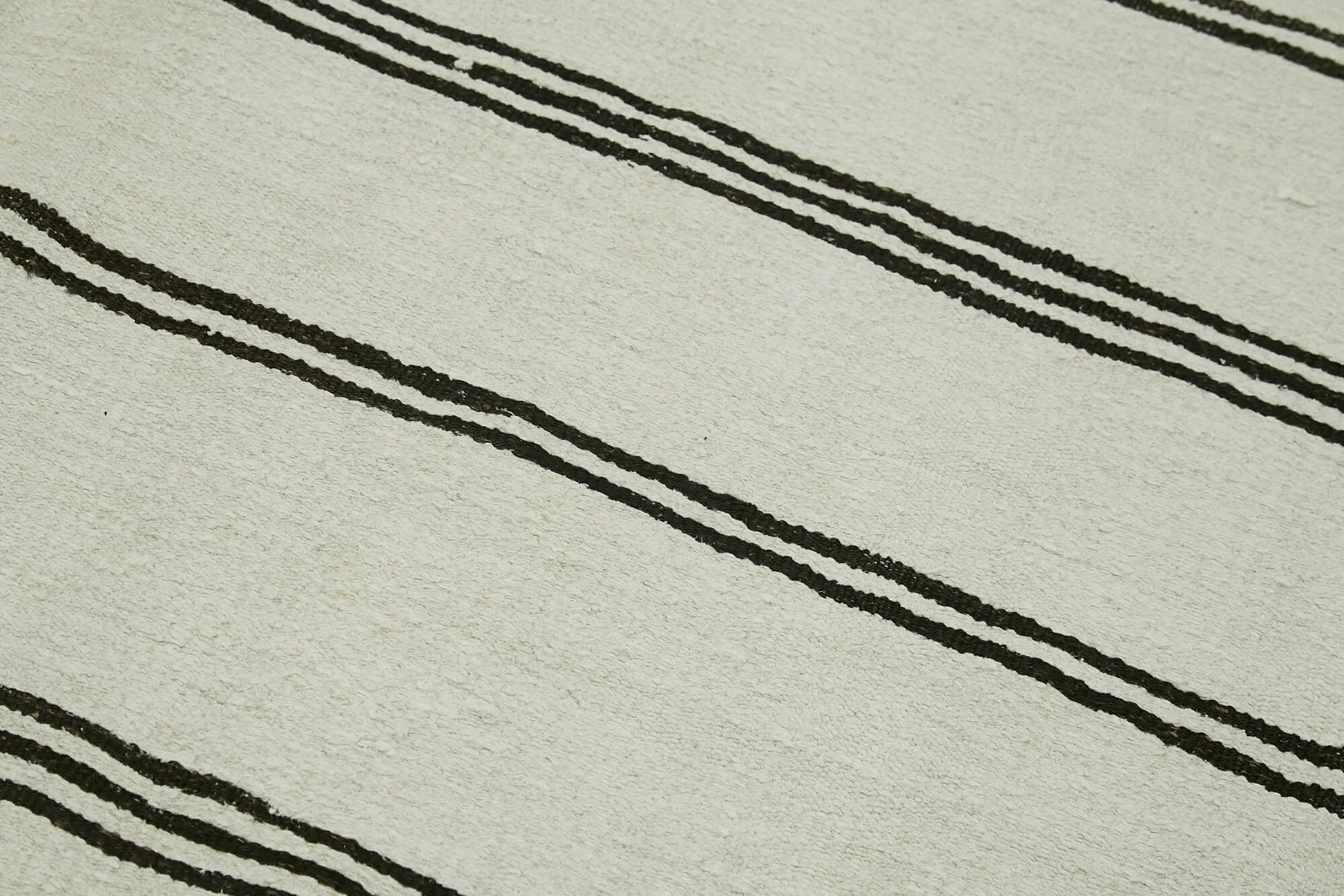 Kendir Beyaz Geometrik Hemp El Dokuma Halısı 177x350 Agacan