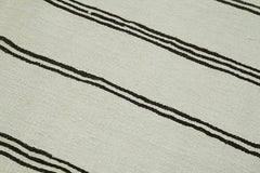 Kendir Beyaz Geometrik Hemp El Dokuma Halısı 177x350 Agacan