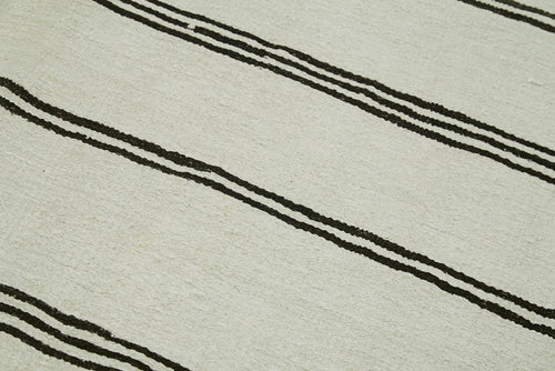 Kendir Beyaz Geometrik Hemp El Dokuma Halısı 177x350 Agacan