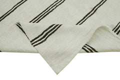 Kendir Beyaz Geometrik Hemp El Dokuma Halısı 177x350 Agacan