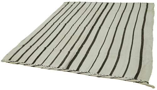 Kendir Beyaz Geometrik Hemp El Dokuma Halısı 200x247 Agacan