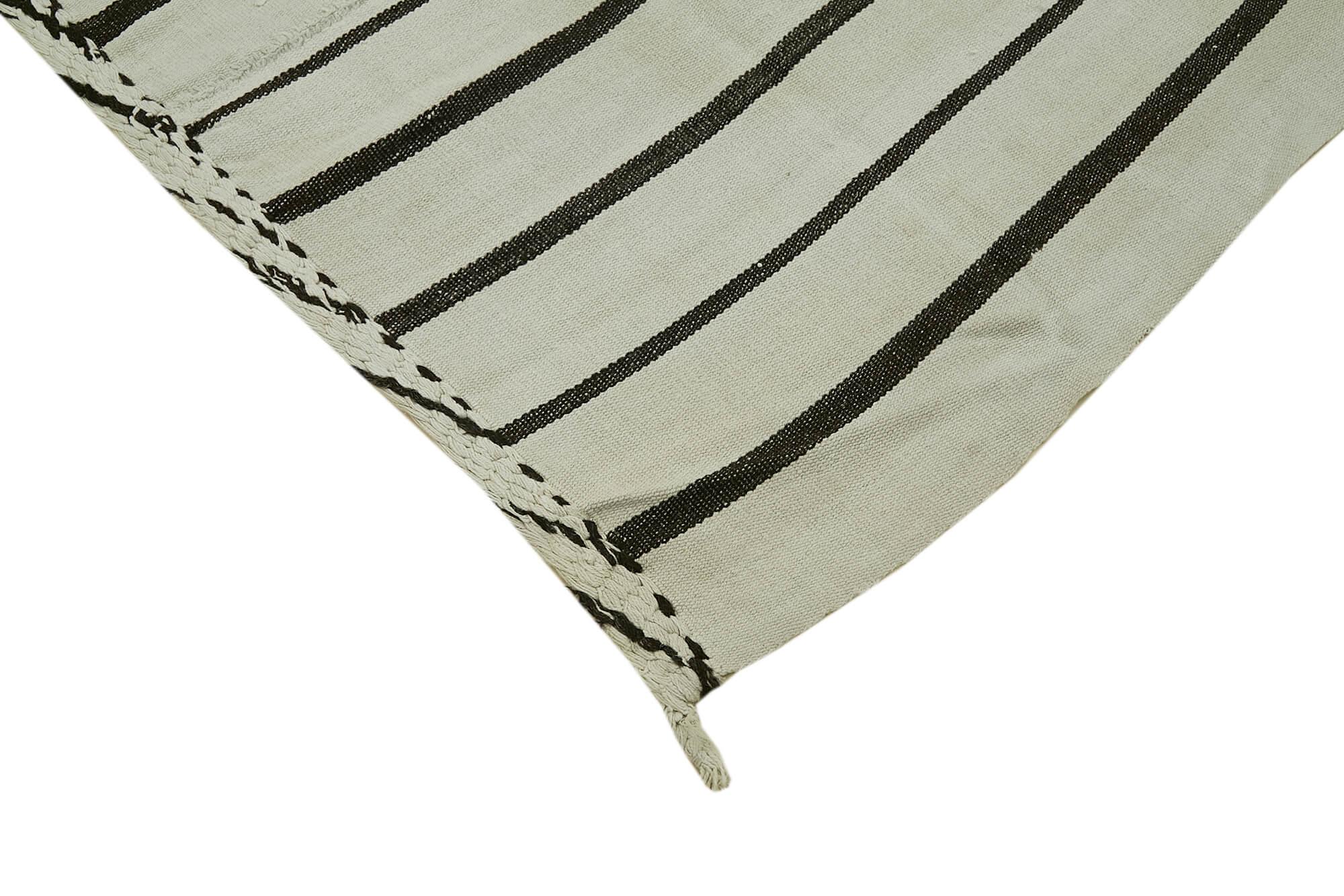 Kendir Beyaz Geometrik Hemp El Dokuma Halısı 200x247 Agacan