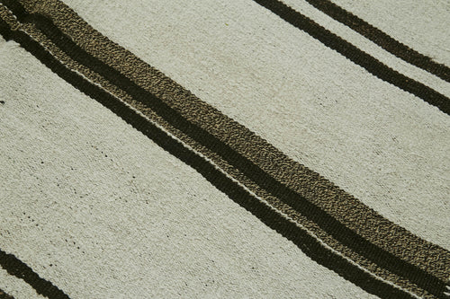 Kendir Beyaz Geometrik Hemp El Dokuma Halısı 156x332 Agacan