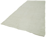 Kendir Beyaz Geometrik Hemp El Dokuma Halısı 190x458 Agacan