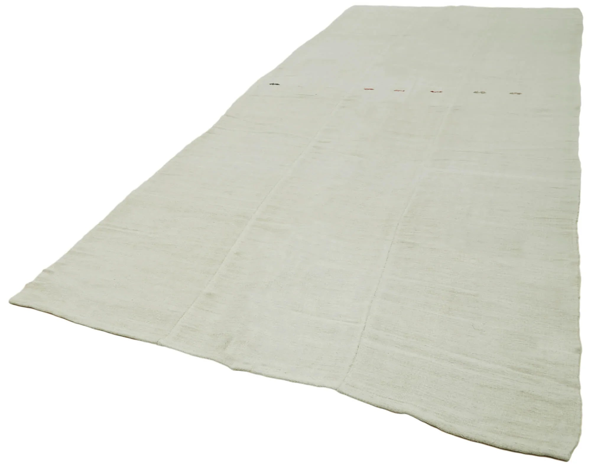 Kendir Beyaz Geometrik Hemp El Dokuma Halısı 190x458 Agacan