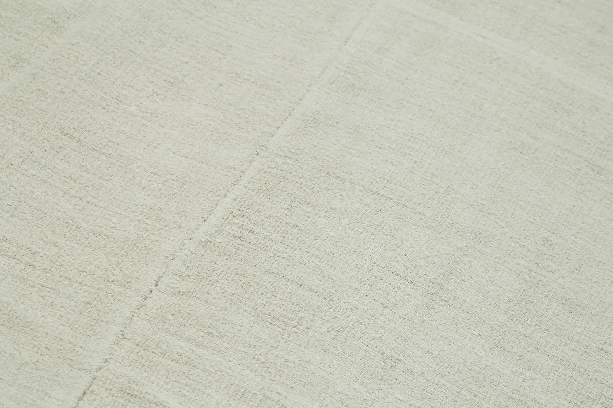 Kendir Beyaz Geometrik Hemp El Dokuma Halısı 190x458 Agacan