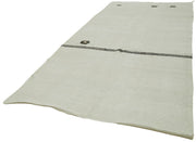 Kendir Beyaz Geometrik Hemp El Dokuma Halısı 186x362 Agacan