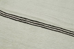 Kendir Beyaz Geometrik Hemp El Dokuma Halısı 186x362 Agacan