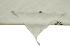 Kendir Beyaz Geometrik Hemp El Dokuma Halısı 186x362 Agacan