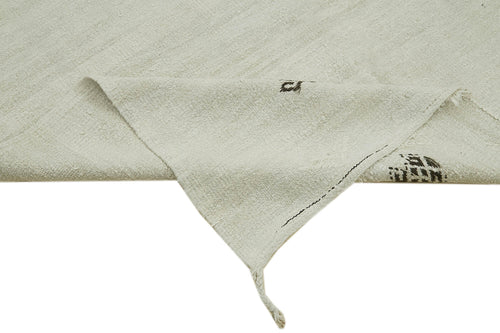 Kendir Beyaz Geometrik Hemp El Dokuma Halısı 186x362 Agacan