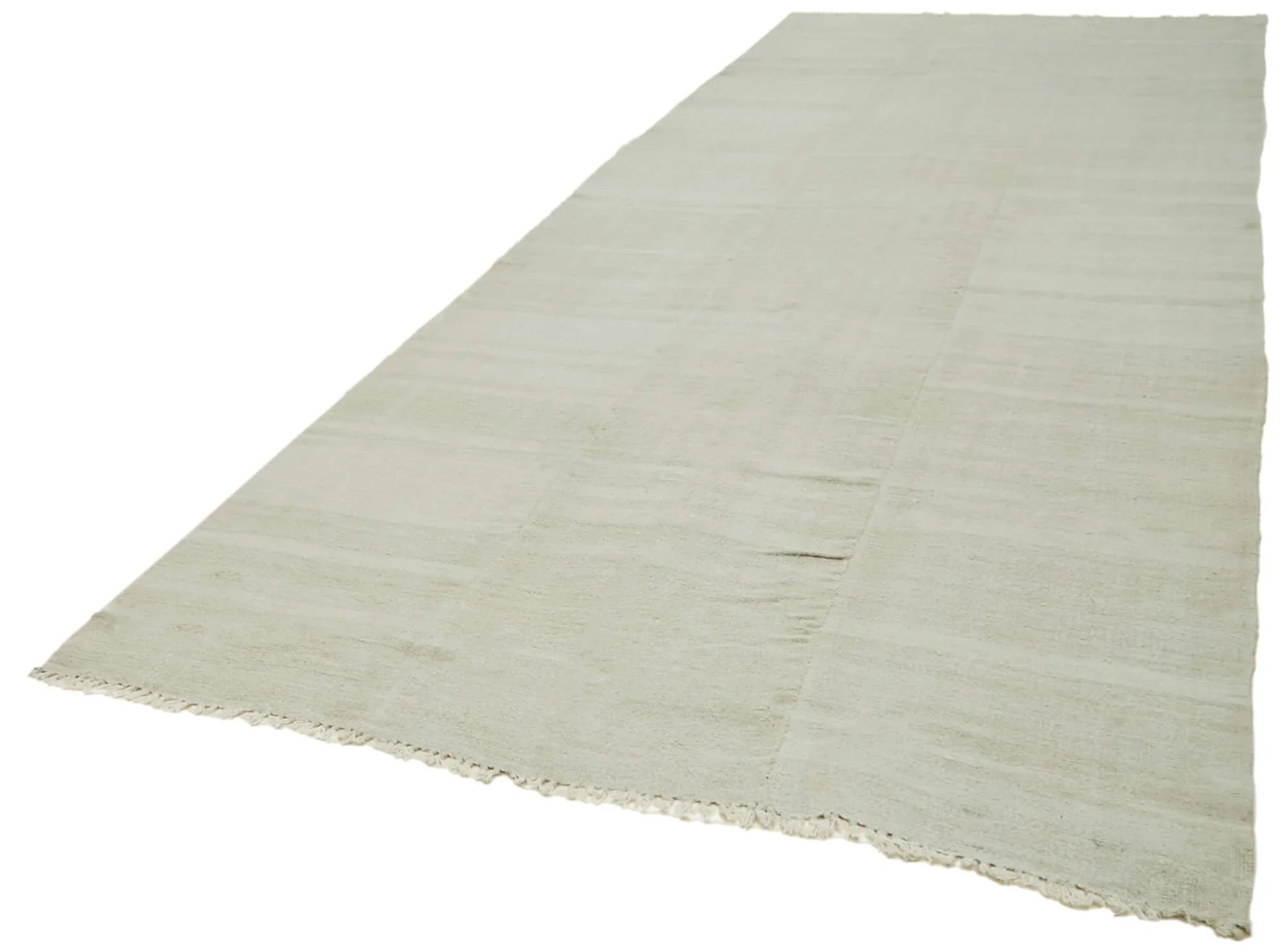 Kendir Beyaz Geometrik Hemp El Dokuma Halısı 187x457 Agacan
