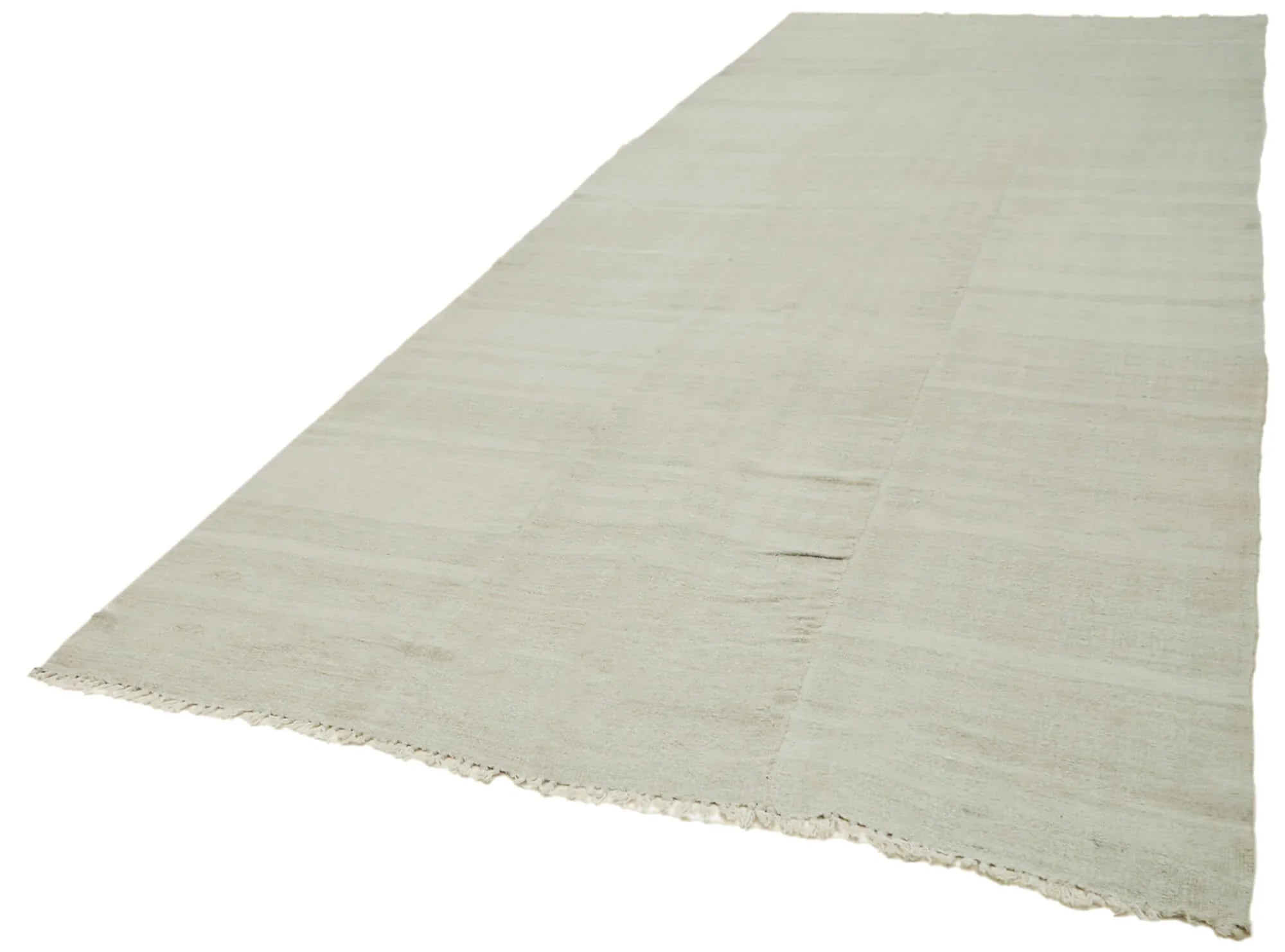 Kendir Beyaz Geometrik Hemp El Dokuma Halısı 187x457 Agacan