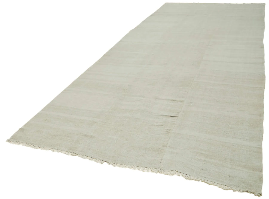 Kendir Beyaz Geometrik Hemp El Dokuma Halısı 187x457 Agacan