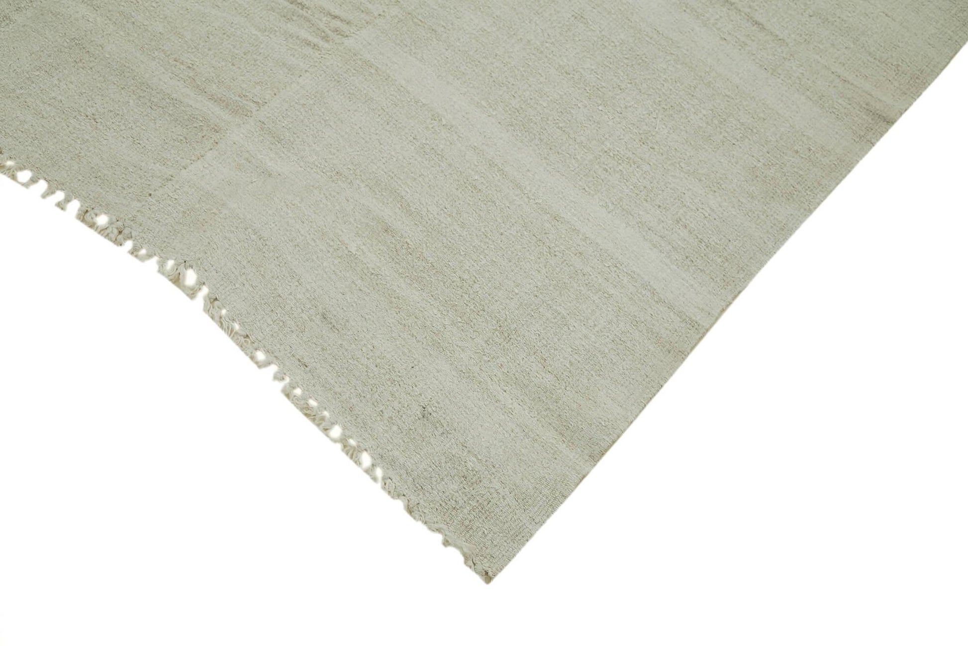 Kendir Beyaz Geometrik Hemp El Dokuma Halısı 187x457 Agacan