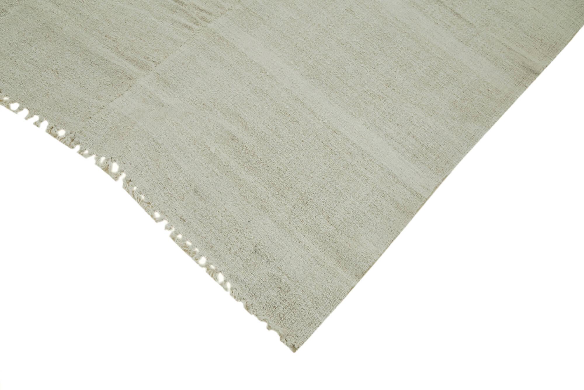 Kendir Beyaz Geometrik Hemp El Dokuma Halısı 187x457 Agacan