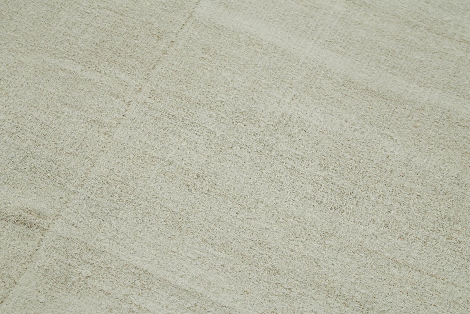 Kendir Beyaz Geometrik Hemp El Dokuma Halısı 187x457 Agacan