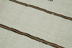 Kendir Beyaz Geometrik Hemp El Dokuma Halısı 178x372 Agacan