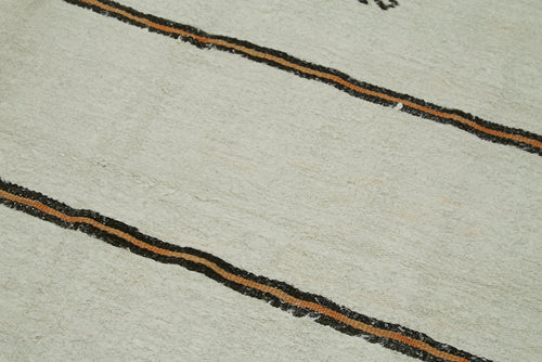 Kendir Beyaz Geometrik Hemp El Dokuma Halısı 178x372 Agacan