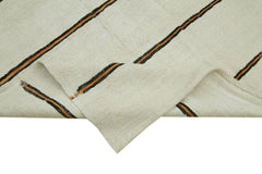 Kendir Beyaz Geometrik Hemp El Dokuma Halısı 178x372 Agacan