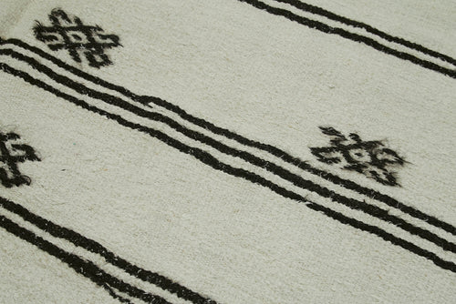 Kendir Beyaz Geometrik Hemp El Dokuma Halısı 180x334 Agacan