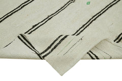 Kendir Beyaz Geometrik Hemp El Dokuma Halısı 180x334 Agacan