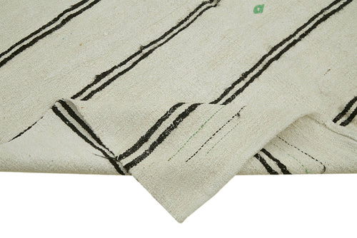 Kendir Beyaz Geometrik Hemp El Dokuma Halısı 180x334 Agacan