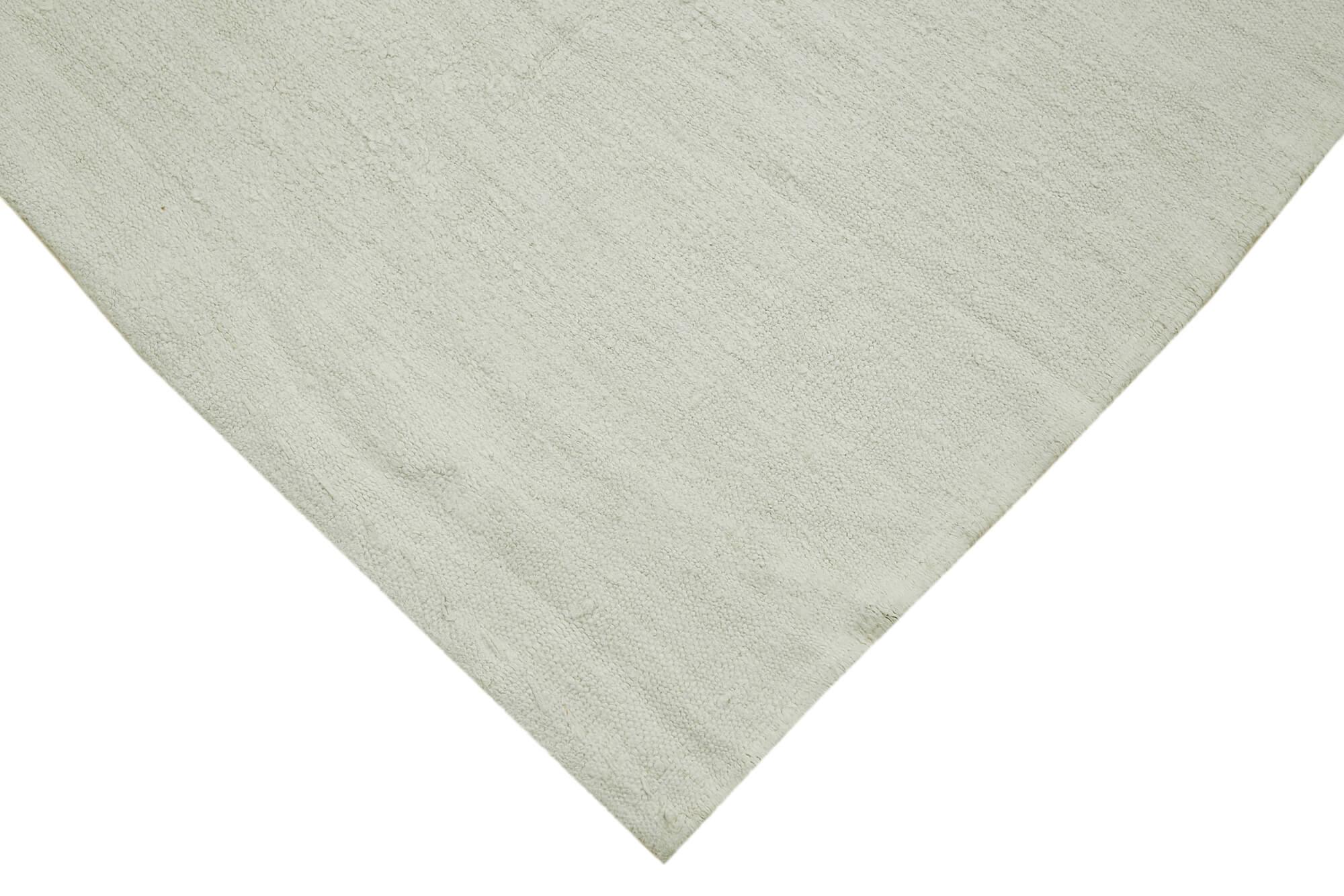 Kendir Beyaz Geometrik Hemp El Dokuma Halısı 196x370 Agacan
