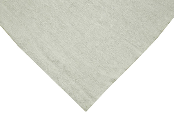 Kendir Beyaz Geometrik Hemp El Dokuma Halısı 196x370 Agacan