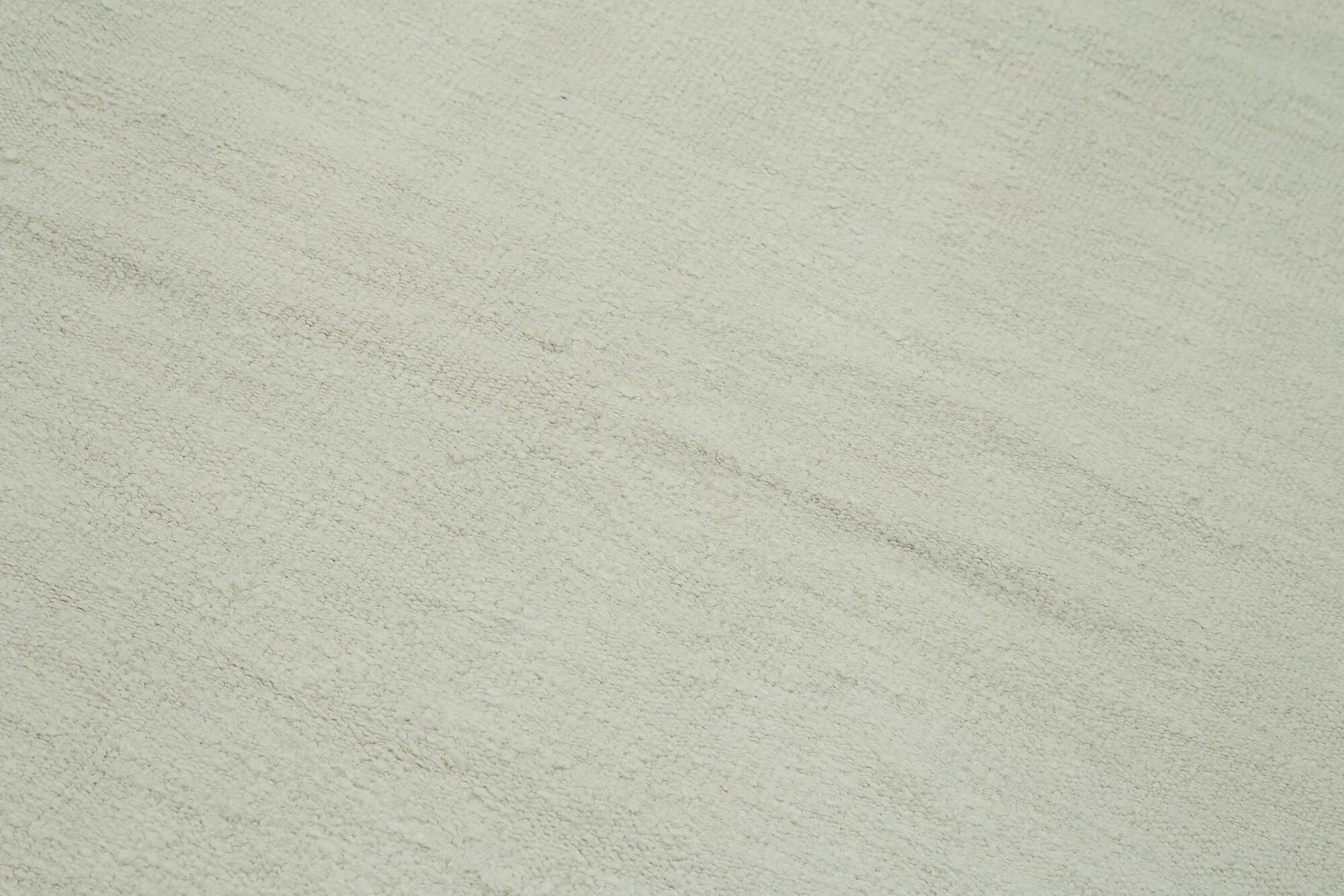 Kendir Beyaz Geometrik Hemp El Dokuma Halısı 196x370 Agacan